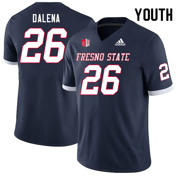 Youth #26 Joe Dalena Fresno State Bulldogs College Football Jerseys Stitched Sale-Navy